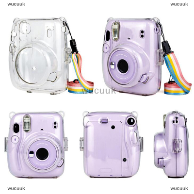 wucuuk สำหรับกระเป๋ากล้อง Instax Mini 11แบบพกพากระเป๋ากล้องโปร่งใสพร้อมสายคล้อง