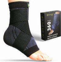 GARNO Ankle Brace Compression Sleeve with Adjustable Straps, Arch Support &amp; Foot Stabilizer, Elastic Wrap for Plantar Fasciitis, Achilles Tendonitis Recovery, Sports Bandage Sock; Men, Women 1