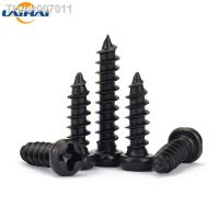 ♟▤  50/100/200/500 pieces M1 m1.2 m1.4 M1.7 m2.6 M3.5 Black Flat Steel Cross recessed flat head tapping screw