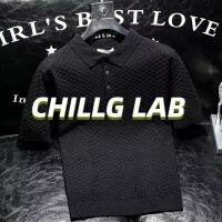 ▣▧ CHILLG LAB เยาวชนยอดนิยมมาตรฐานห้าจุดแขนอินเทรนด์ผู้ชายแฟชั่นขี้เกียจ 2023 เสื้อโปโลเทรนด์ใหม่ฮาราจูกุวรรณกรรมฤดูร้อน