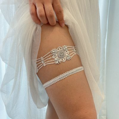 【YF】▦  Wedding Garter set Rhinestone Garters Women/Female/Bride Thigh Bridal Leg Bride Keepsake