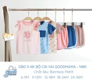 GOODMAMA - Bộ quần áo cộc tay cài vai cho bé