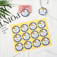 free shipping 1200pcs Blue Side Sun Thank You Snack Sealing Round Sticker Decoration DIYScrapbooking Label Sticker Stickers Labels