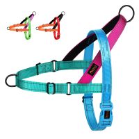 Reflective No Pull Dog Harness Nylon Medium Large Dog Harnesses Padded Pet Pitbull Vest Durable Adjustable for Medium Big Dog Leashes