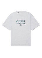 GUESS/Gaiersha เสื้อยืดแขนสั้นสำหรับผู้ชาย Jiang คอแข็งเดียวกัน