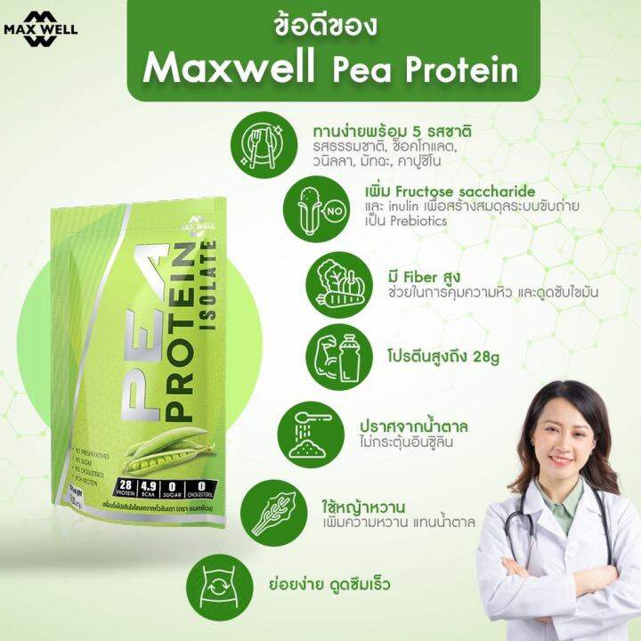 ส่งฟรี-maxwell-pea-protein-isolate-เติม-prebiotics-โปรตีนถั่วลันเตา-โปรตีนพืช-plantbased-แทน-whey-protein-เวย์-คุมน้ำหนัก