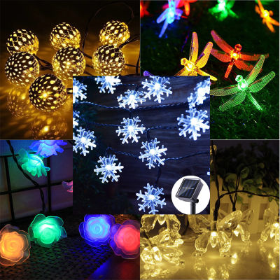 Holiday Decoration Light Solar Home Christmas Tree Decoration Holiday Lighting Outdoor Lantern String 8 Patterns