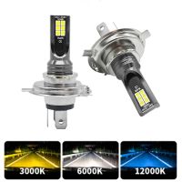 (Premium car)2Pcs 3030 H4 H7ไฟ LED หมอกรถ H11 H8 H9 H16JP H1 H3หลอดไฟ9005 9006อัตโนมัติขับรถไฟหน้า6000K 12V 24V