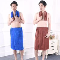 Home Bath Water Absorbent Fashion Spa Gym Soft Mircofiber With Pocket Swimming Snap Closure Wearable Beach Men Wrap Towel