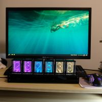 ❈✼ New arrival ! Dazzling Black LED Digital Gaming Desktop Clock Ornaments Quasi Glow Tube Clock Colorful RGB Display