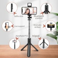 4 in 1 Extendable Portable Selfie Stick &amp; Phone Tripod，Selfie Stick Tripod with Detachable Wireless Remote