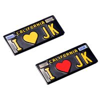 2PCS Classic Retro 1960 California I LOVE JK Number Plate 1/10 American License 3D Metal Plate RC Car Sticker Parts rc carros  Power Points  Switches