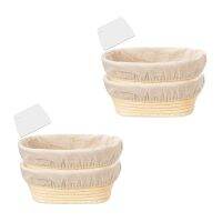 4 Packs 10 Inch Oval Shaped Bread Proofing Basket - Baking Dough Bowl Gifts for Bakers Proving Baskets