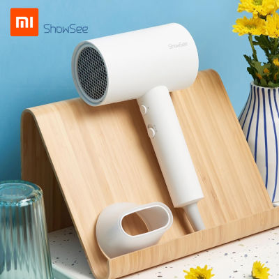 Xiaomi Youpin ShowSeeเครื่องเป่าผมไอออนไอออนลบผมแห้งเร็วDCมอเตอร์เครื่องเป่าผมที่มี 2 ความเร็วการตั้งค่าอุณหภูมิน้ำหนักเบาผมเป่าไดร์เป่าบ้านเดินทาง 220 โวลต์