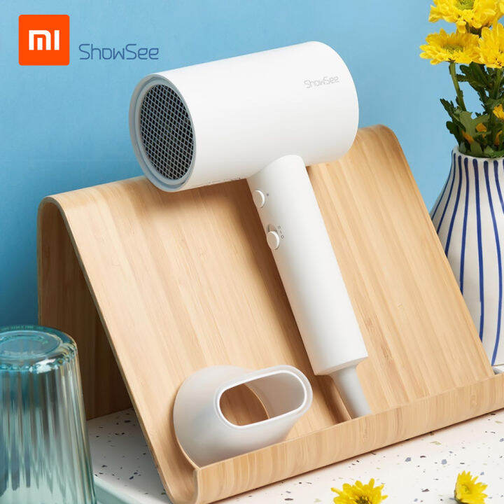 xiaomi-youpin-showseeเครื่องเป่าผมไอออนไอออนลบผมแห้งเร็วdcมอเตอร์เครื่องเป่าผมที่มี-2-ความเร็วการตั้งค่าอุณหภูมิน้ำหนักเบาผมเป่าไดร์เป่าบ้านเดินทาง-220-โวลต์