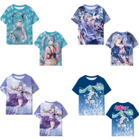 Anime Hatsune Miku Vtuber Tshirt Short Sleeve Top Cosplay Tee For Women Fashion Casual 3D Print Shirt Plus Size