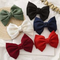 Oversized Bow Knot Hairgrips Linen Barrette Hair Clip Ponytail Women Elegant Headwear Hairpins Girl Hair Acessories for Women