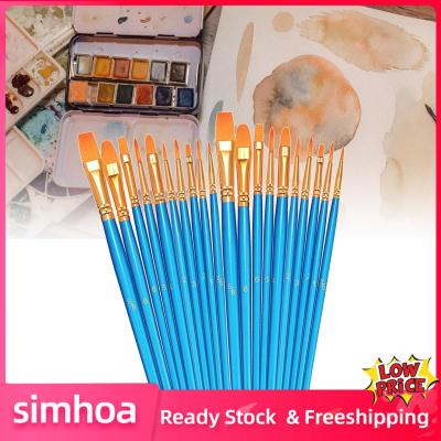 Simhoa พู่กันสำหรับวาดภาพสีน้ำมันสีน้ำชุดแปรง20ชิ้น