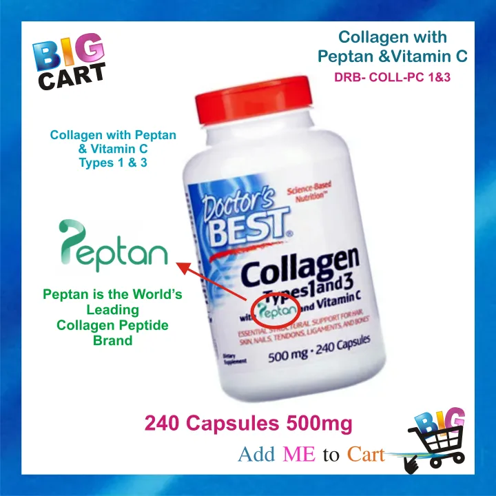 BIG CART COLLAGEN SUPPLEMENT Types 1 & 3 with Peptan & Vitamin C DRB