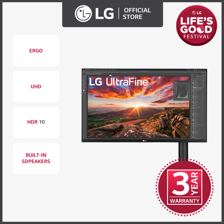 lg 32 inch ultrafine 4k uhd ips monitor with ergo stand
