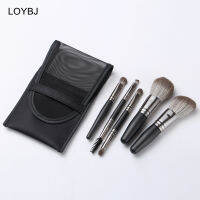 LOYBJ 5pcs Mini Makeup Brushes Set Powder Foundation Blush High Contour Eye Shadow Eyebrow Lash Portable Cosmetic Brush