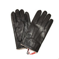 2021Goatskin Leather Gloves Mens Outer Seams Wool Lining Autumn and Winter Large Size Warm Driving Finger Gloves