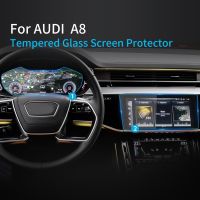 สติกเกอร์รถ Carplay อุปกรณ์ป้องกันหน้าจอสำหรับรถ Audi A8ระบบนำทาง2023แผ่นกระจกนิรภัยติดรถยนต์อุปกรณ์เสริมจีพีเอสรถยนต์ฟิล์มป้องกัน