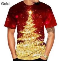 The Christmas Tree Christmas present streetwear oversized T-shirt men and women fashion personality loose 3D printing short sleeve Shirt