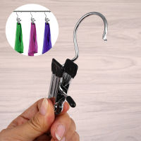 5pcs Chrome Single Wire Clip With 3-shaped Hook For Home Towel Hooks L8K9