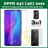 3-In-1สำหรับ OPPO A78 5กรัม A57S A77S A57 4กรัมกระจกเทมเปอร์ป้องกันจอฟิล์ม OPPO A1 2023 A1X A1Pro A57 5กรัม A58 A96 A17 A36 A76 A97 A95 A16K A55 5กรัม A16 A98 a15/A15S A35 A12/A7/A5S A74 A54 A94 A53 A52/A92/A12E A72/A3S A31 A9 2020/A5 2020 4G 9H ปกป้อง