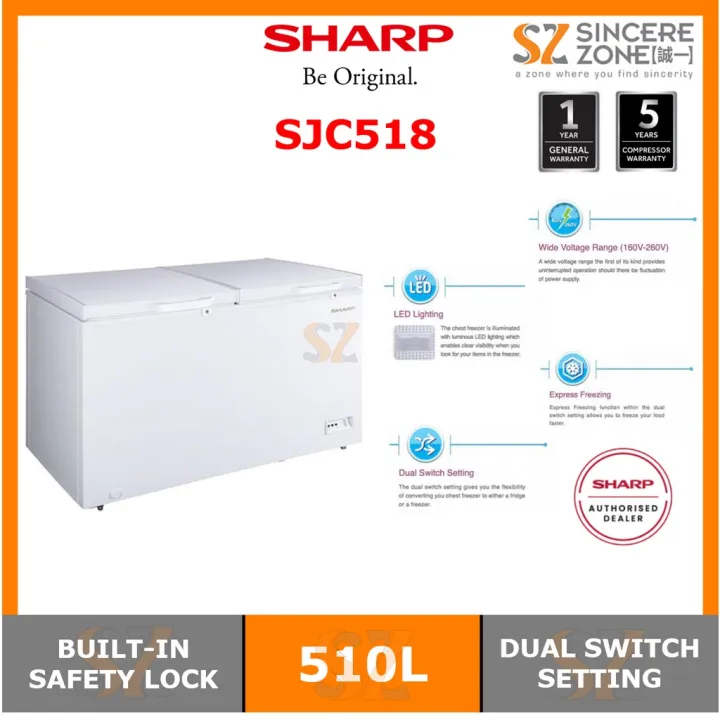 [FOR KLANG VALLEY ONLY] SHARP SJC518 510L CHEST FREEZER WITH EXPRESS ...