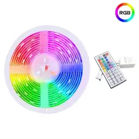 2835 RGB Light Strip 5M Flexible LED Light Strip with 44 Keys Remote Controller+Controller for Valentines Day Bedroom