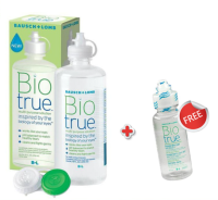 BIOTRUE น้ำยาล้างคอนแทคเลนส์  300 ml แถมฟรีขวดเล็ก 60 ml + ตลับ