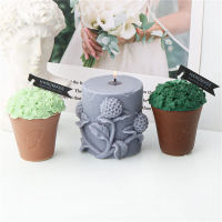 Kitchen Accessories Tools Unique Candle Making Cartoon Mini Ornament DIY Home Crafting Tools Silicone Clover Flower Pot Candle Mold DIY Hydrangea Petals Succulent Aromatherapy Plaster Ornaments