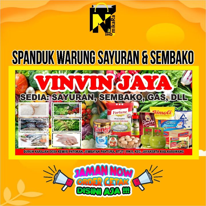 Spanduk Banner Jual Sayur Segar Ukuran 2mx1m Termurah Banner Warung