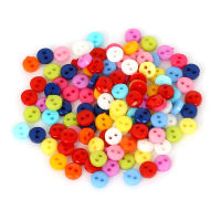 200PCS 6mm สุ่มผสมพลาสติกขนาดเล็ก 2 หลุมปุ่ม DIY Scrapbooking การ์ตูนปุ่มสำหรับเด็กเสื้อผ้าเย็บหัตถกรรม-sheguaecu