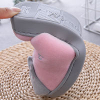 2021 Winter Cartoon Cat Cute Couple Slippers Warm Plush Non-slip Slides Bedroom Indoor Soft Backless Shoes Women Home Slippers