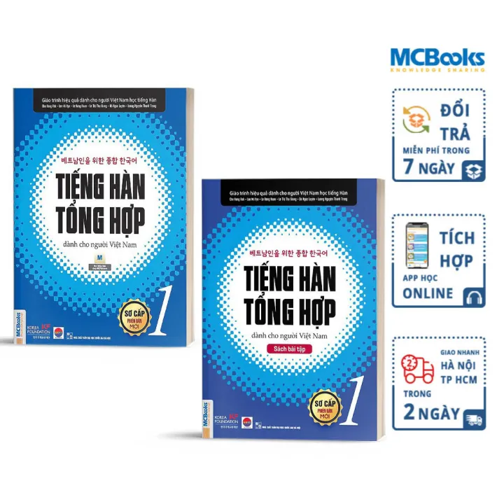 Combo Tiếng Hàn Tổng Hợp Sơ Cấp 1 Dành Cho Người Việt Nam Bản Đen Trắng – Mcbooks – MCBOOKS >>> top1shop >>> lazada.vn