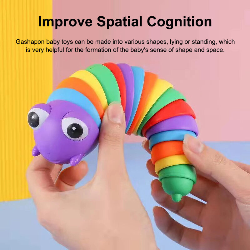 Sensor Baby Toys Rainbow Twisting Caterpillar Pop It Fidgetslig Stress Relieve Toys Compression Fidget Slug Toys Caterpill Toys