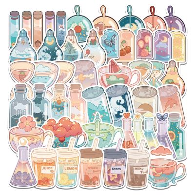 10/30/50pcs Cartoon Ins Cute Drink Graffiti Stickers Aesthetic Decals Kids Toy Scrapbook Diary Phone Laptop Luggage Bike Sticker Stickers Labels