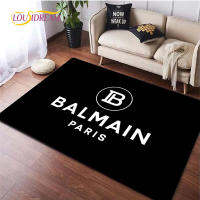 B-BALMAIN โลโก้ที่ทันสมัยดอกยางพรมแฟชั่นโยคะพรมพื้นที่ห้องนั่งเล่นห้องนอนตกแต่งห้องครัวเสื่อกันลื่นของขวัญวันเกิด Alfom