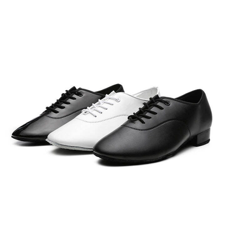Men's Adult Modern Dance Shoes Waltz Dance Shoes Low Heel Bright
