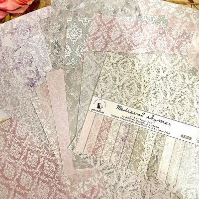 12 Sheet Baroque Pattern Material Paper Craft Paper Handmade Art Paper Background Pad Card Making Scrapbooking Material Pack  Scrapbooking