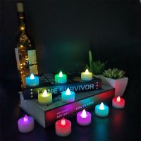 10PCS LED Electronic Candle Light Seven Color Candle Electronic Tea Wax Led Candles With Batteries Christmas Birthday Decoration