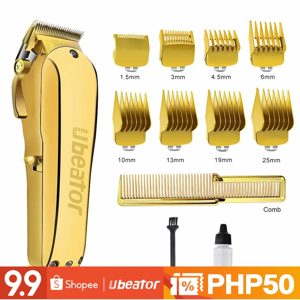 ubeator gold Professional Hair Clipper Beard Trimmer For Men Barber   Baldhead Clippers Hair Cutting Machine Hair Cut T blade trimmer | Lazada PH