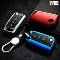 lujie Car Key Case Cover For Volkswagen VW Polo MK7 Golf 7 Tiguan passat For Skoda Octavia Kodiaq Karoq For Seat Ateca Leon Key Bag