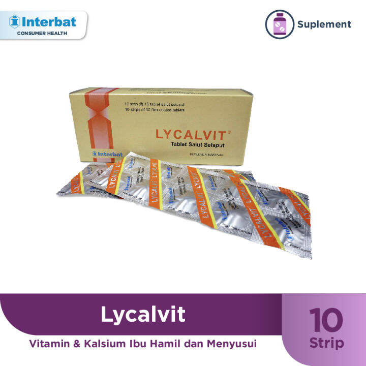 Lycalvit 10 Strip / 10 Tablet - Vitamin & Kalsium Ibu Hamil Dan ...