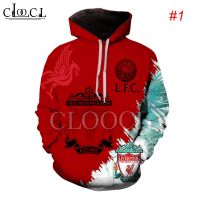 HX สโมสรฟุตบอลลิเวอร์พูล Liverpool Jersey 3D พิมพ์ Hoodies ลำลองแขนยาวแฟชั่นเสื้อคลุมด้วยผ้า