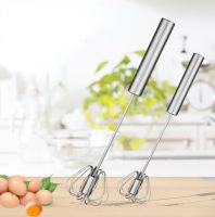 ❦✟ Semi-automatic Egg Beater 304 Stainless Steel Egg Whisk Manual Hand Mixer Self Turning Egg Stirrer Egg Tools Kitchen Accessories