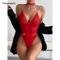 Yimunancy Choker Mesh Bodysuit Chain